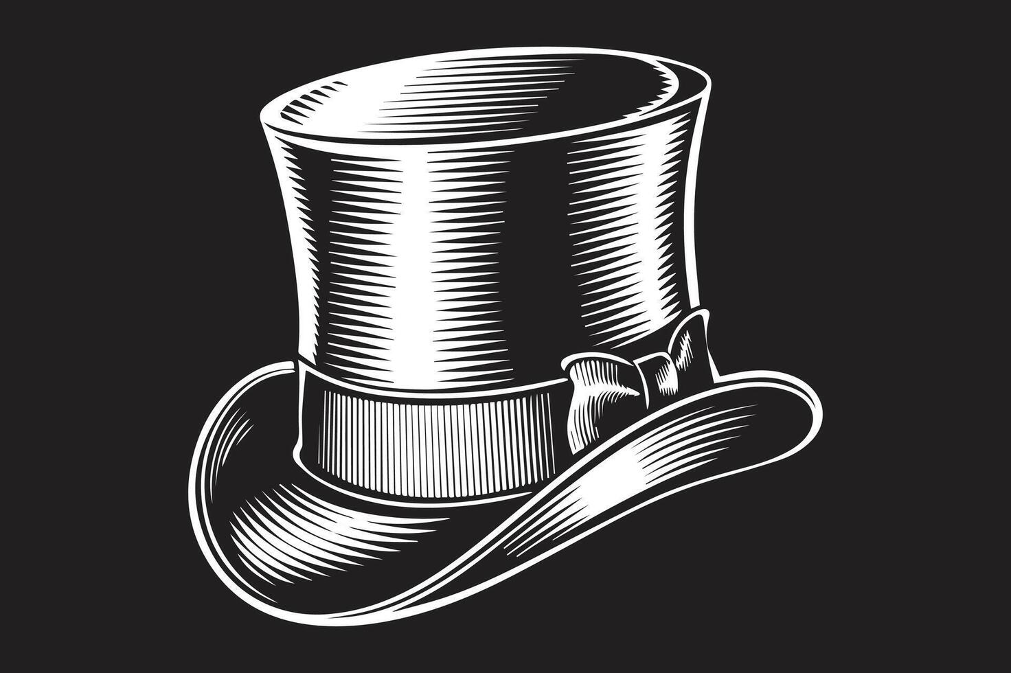 Top Hat Illustration for Magic-Themed Designs vector