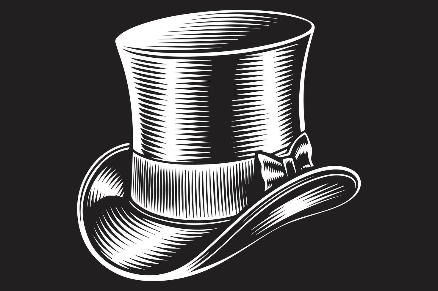 Black Top Hat Silhouette for Scrapbooking and Crafts vector