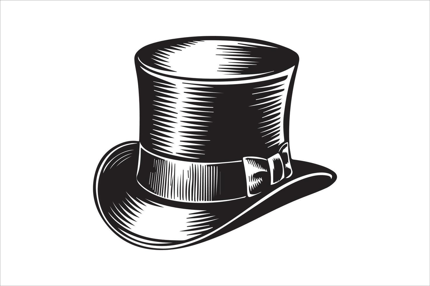 Stylized Top Hat Clipart for Digital Art Projects vector