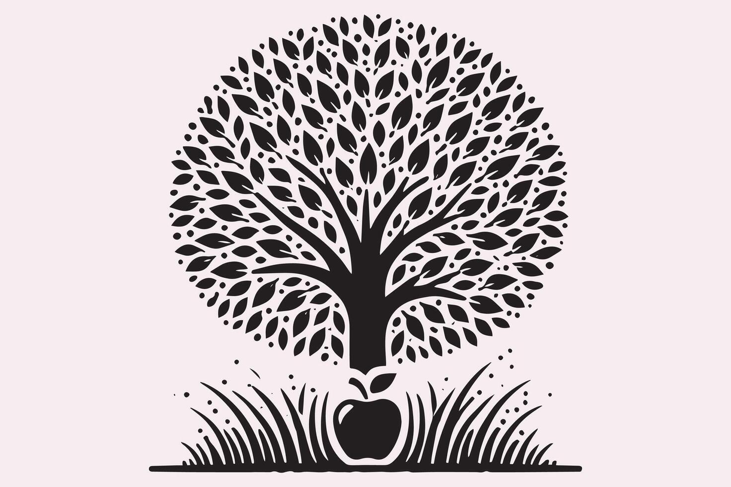 Apple Tree Graphic Design for Environmental Campaigns vector