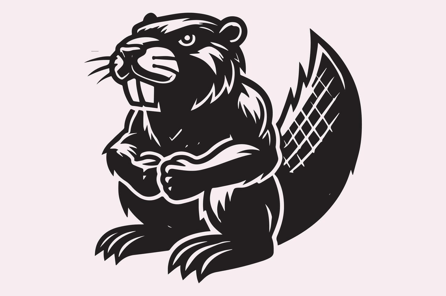 Angry Beaver Clipart for Scrapbooking and DIY Projects vector