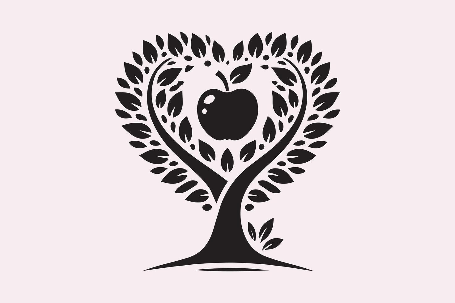 Rustic Apple Tree Logo Design for Organic Businesses vector