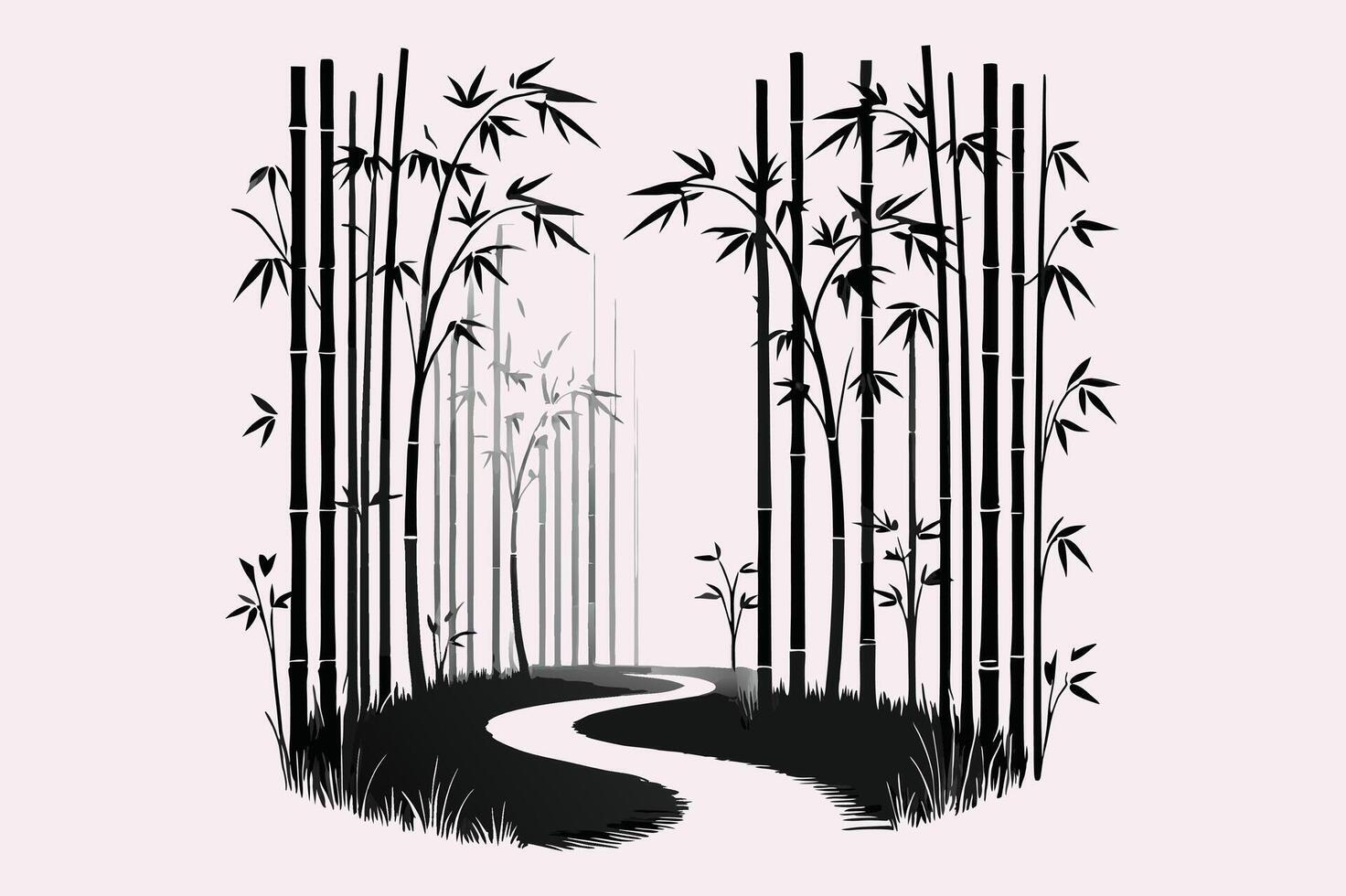 Calm Bamboo Forest Scene for Posters and Prints vector