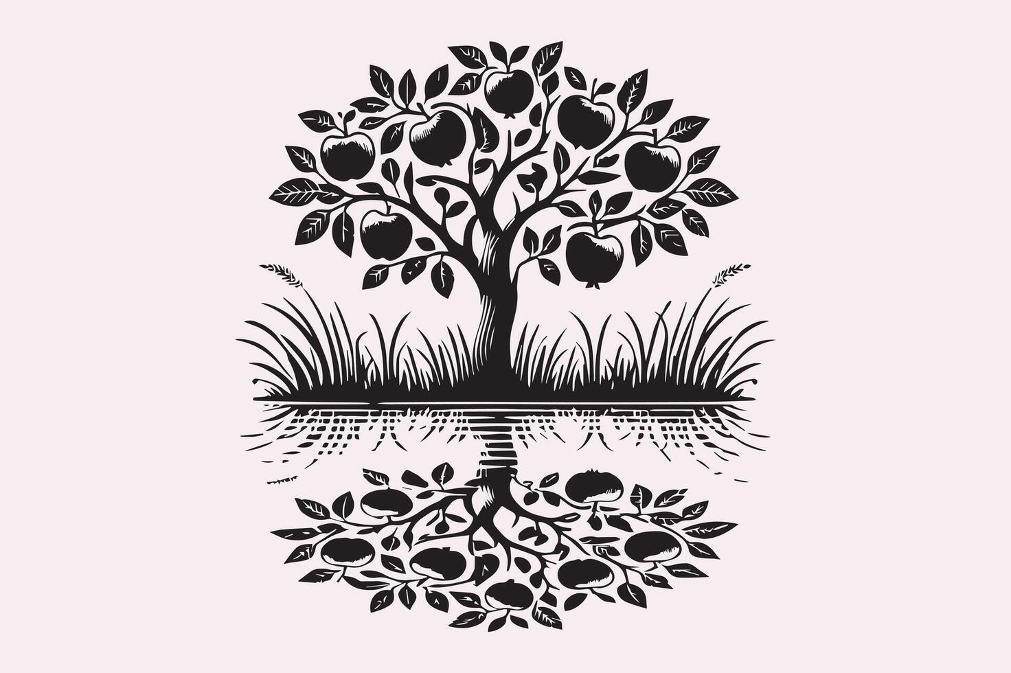 Simple Apple Tree Icon for Digital Art vector