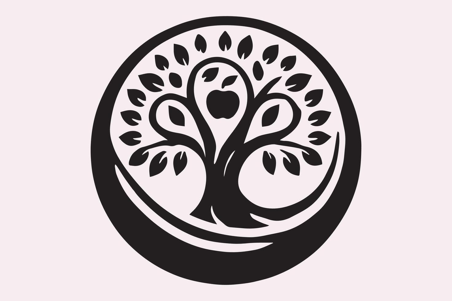 Minimalist Apple Tree Icon for Farm-Themed Projects vector