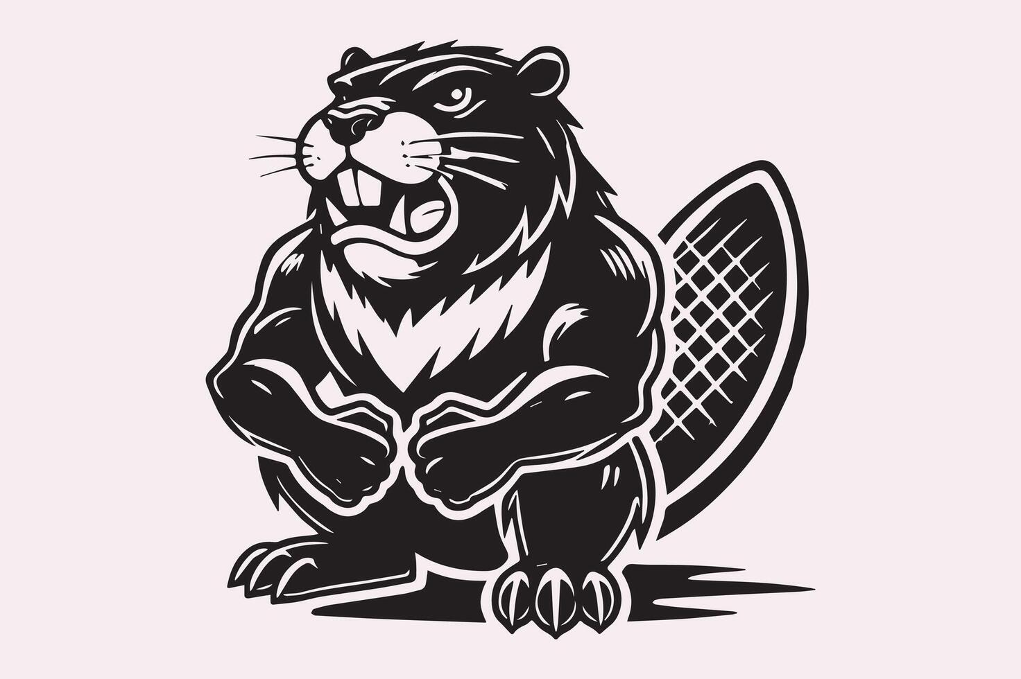 Angry Beaver Clipart for Halloween and Novelty Designs vector