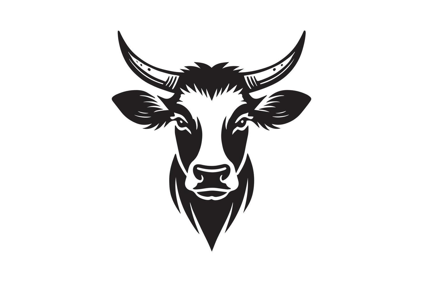 Cow Head Silhouette Graphic for Print-on-Demand vector