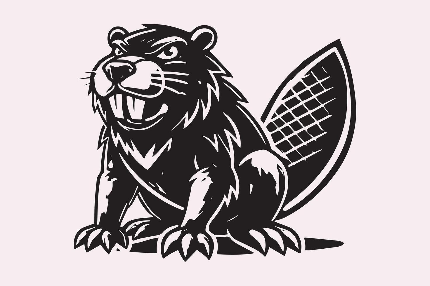 Fierce Beaver Silhouette for Nature Designs vector