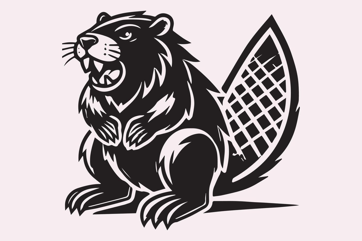 Angry Beaver Silhouette for Digital Art vector