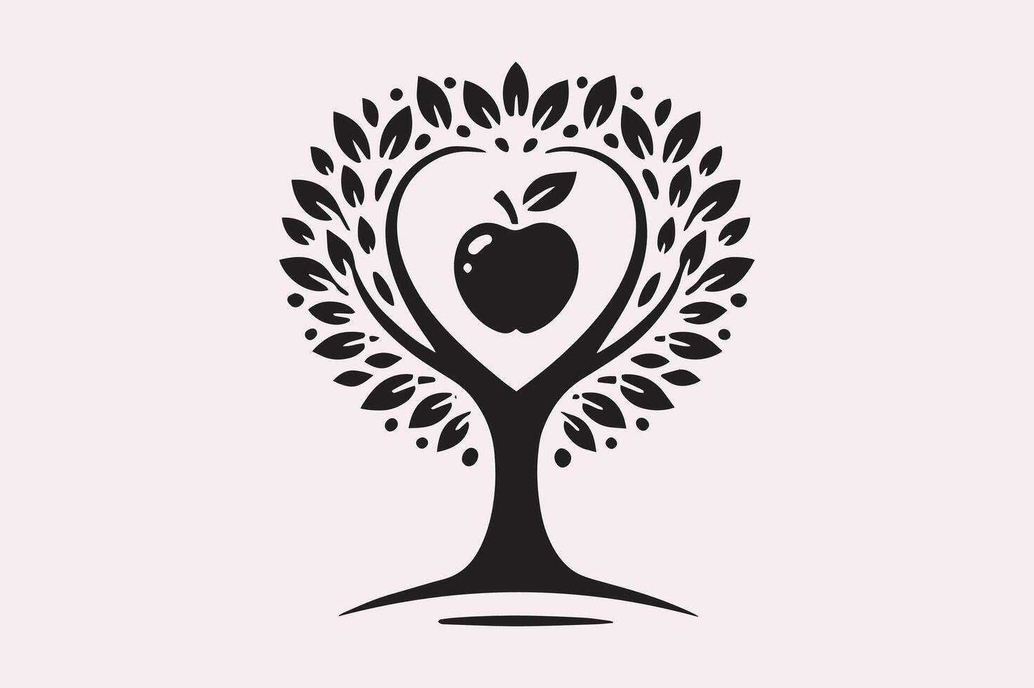 Bold Apple Tree Silhouette Logo for Rustic Themes vector