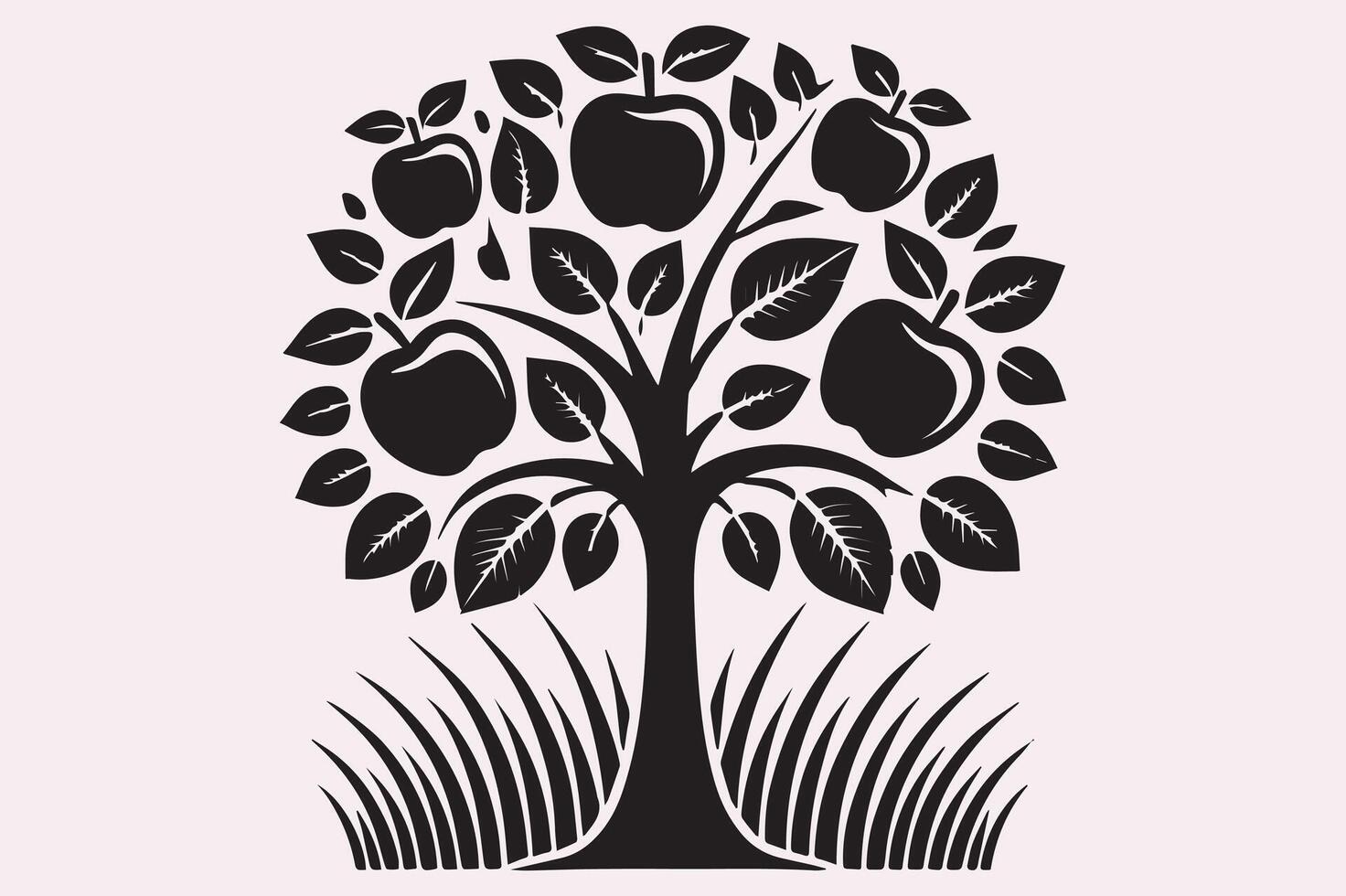 Modern Apple Tree Silhouette for Eco-Friendly Brands vector