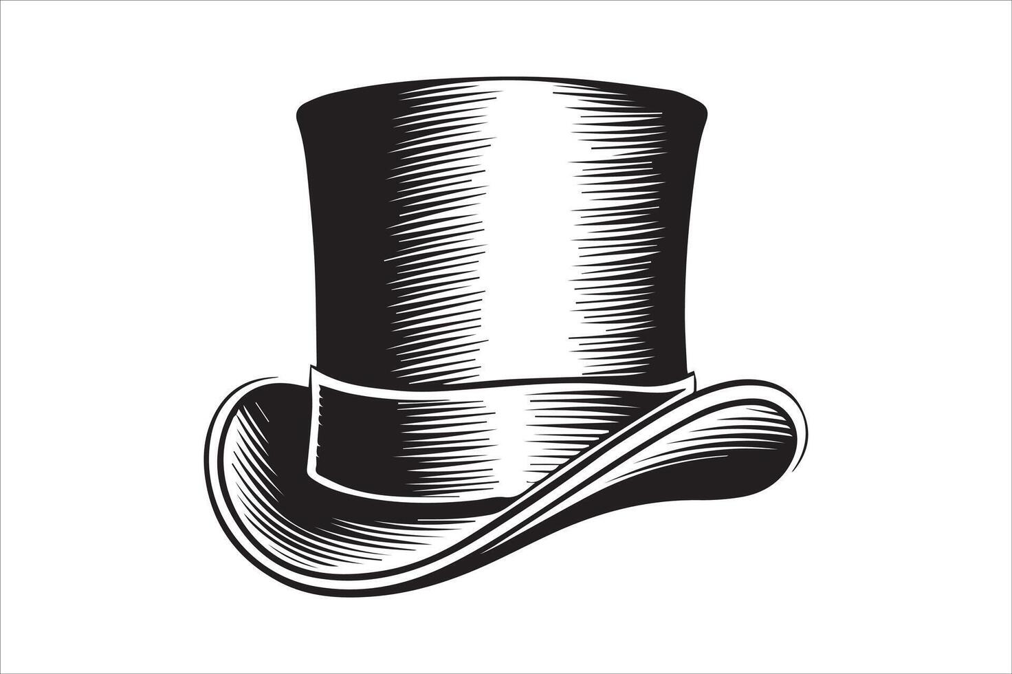 Elegant Top Hat Clipart Illustration for Vintage Designs vector