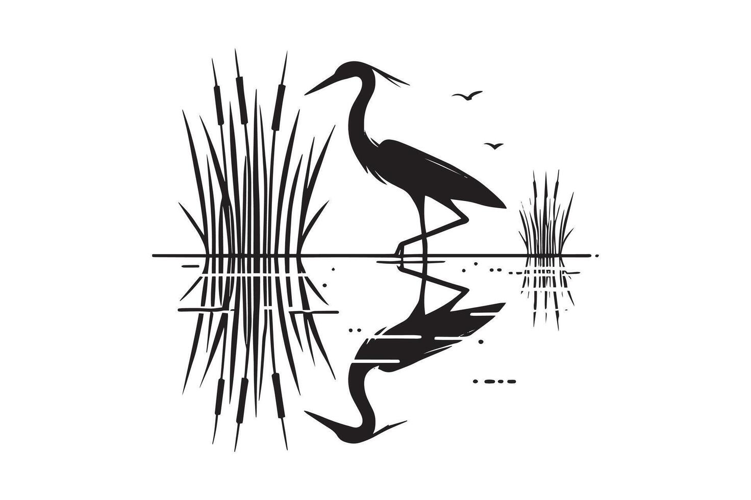 Egret Bird SVG Illustration for Wildlife Art Enthusiasts vector