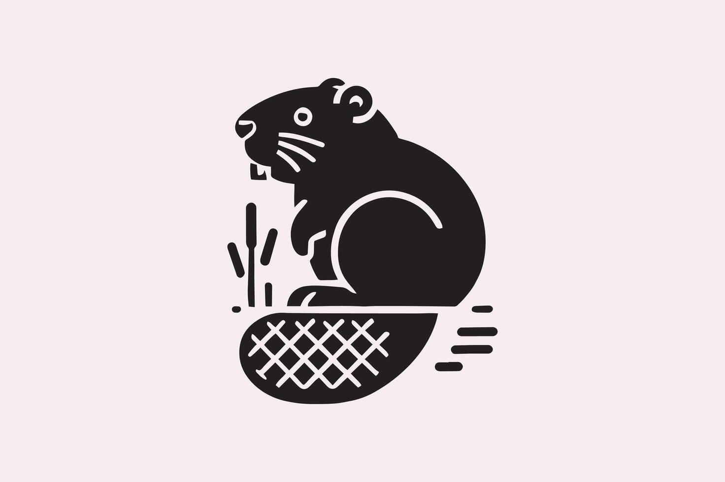 Fierce Beaver Silhouette for Educational Materials vector