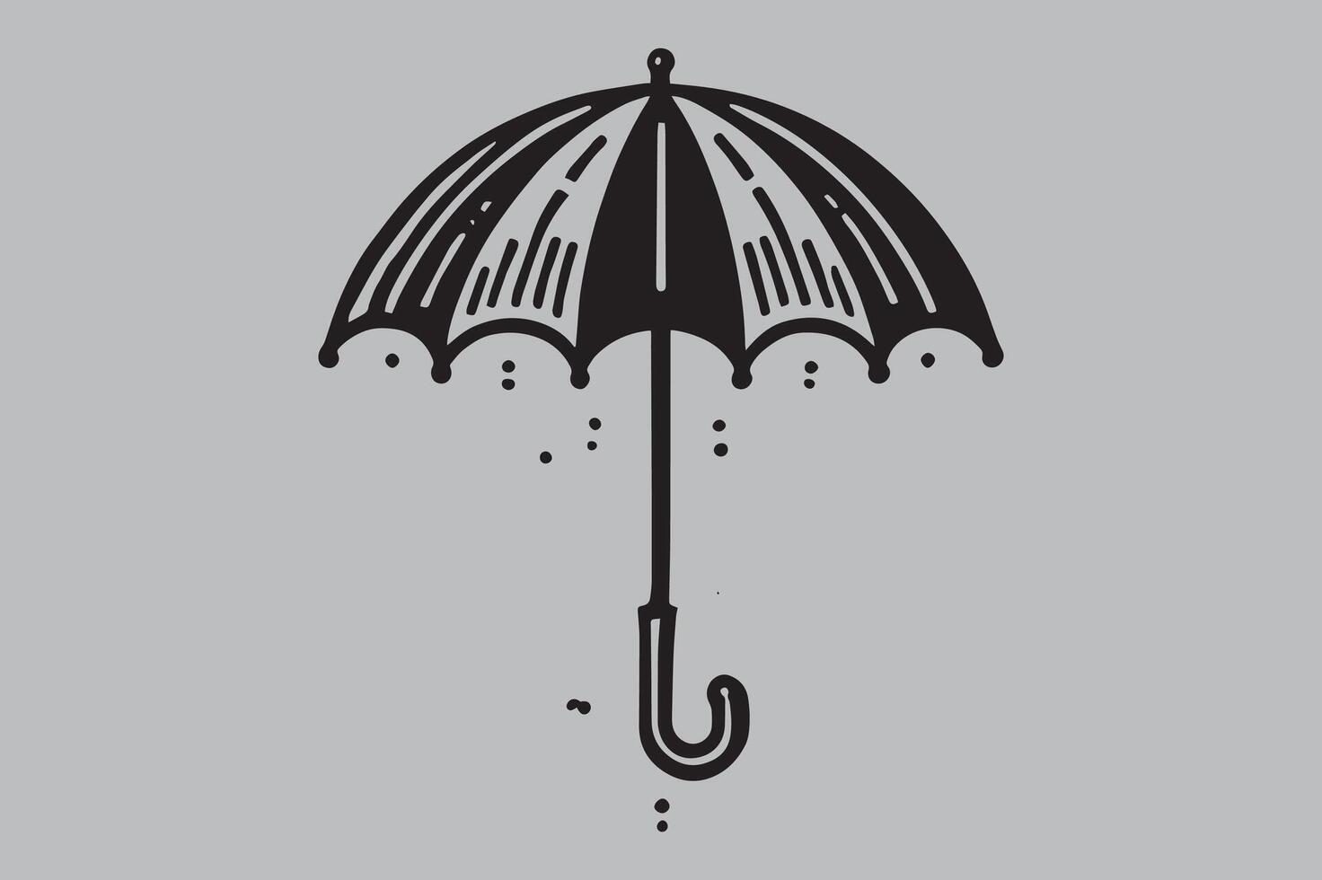 Elegant Umbrella Line Art for Weather-Themed Projects vector