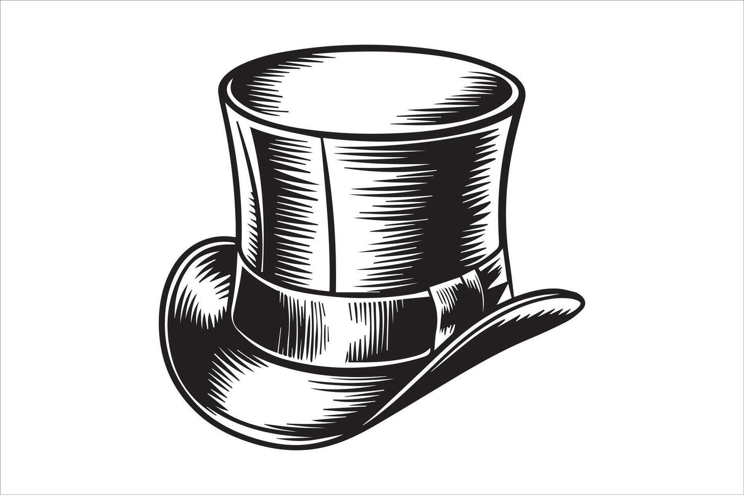 Top Hat Silhouette Illustration for Retro Crafts vector