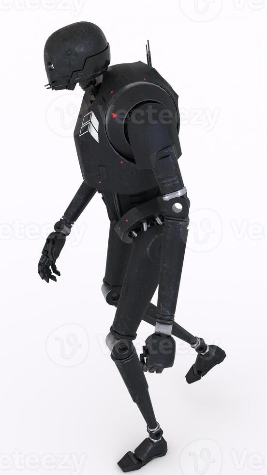 ai robot running with white background photo