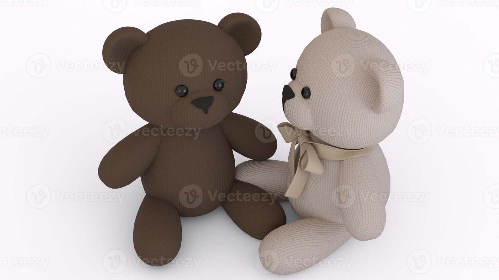 black and white teddy bear with white background photo