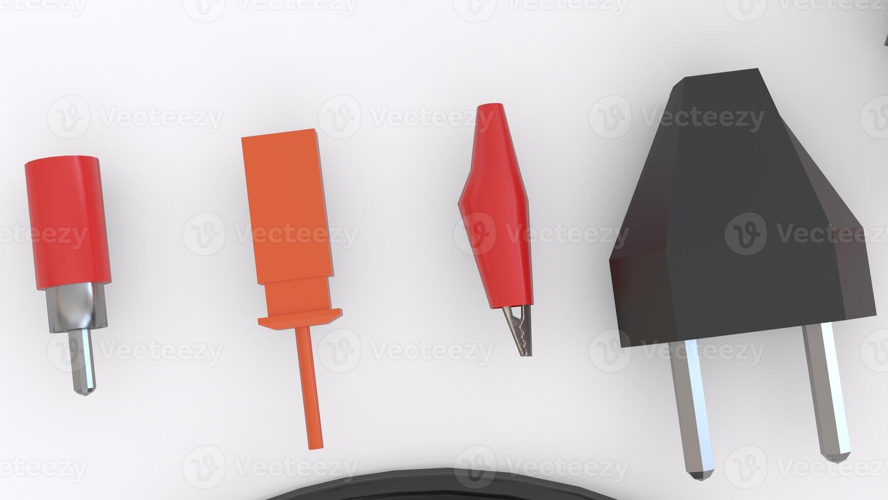 connectors and cables with white background photo