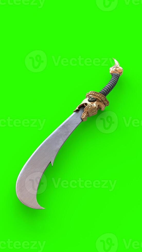 dragon sword with green background photo