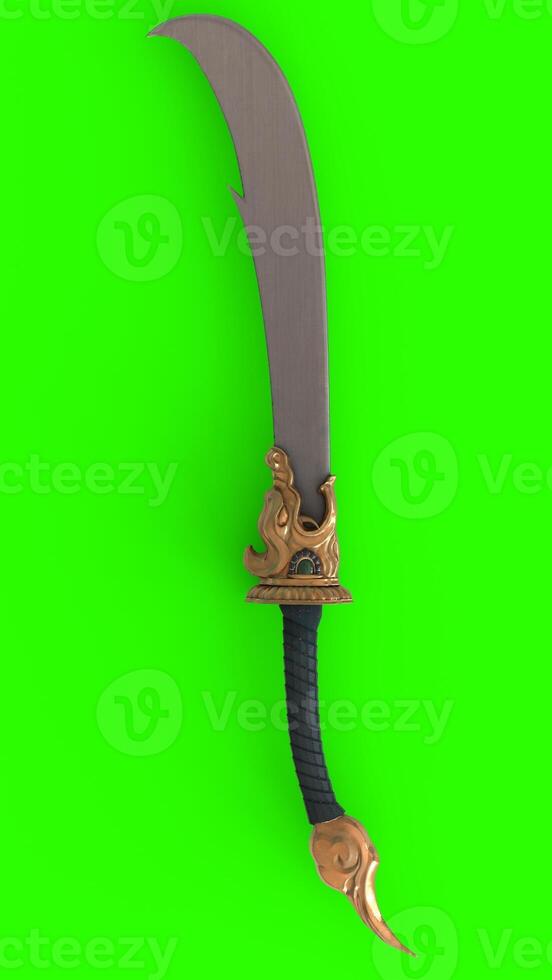 dragon sword with green background photo