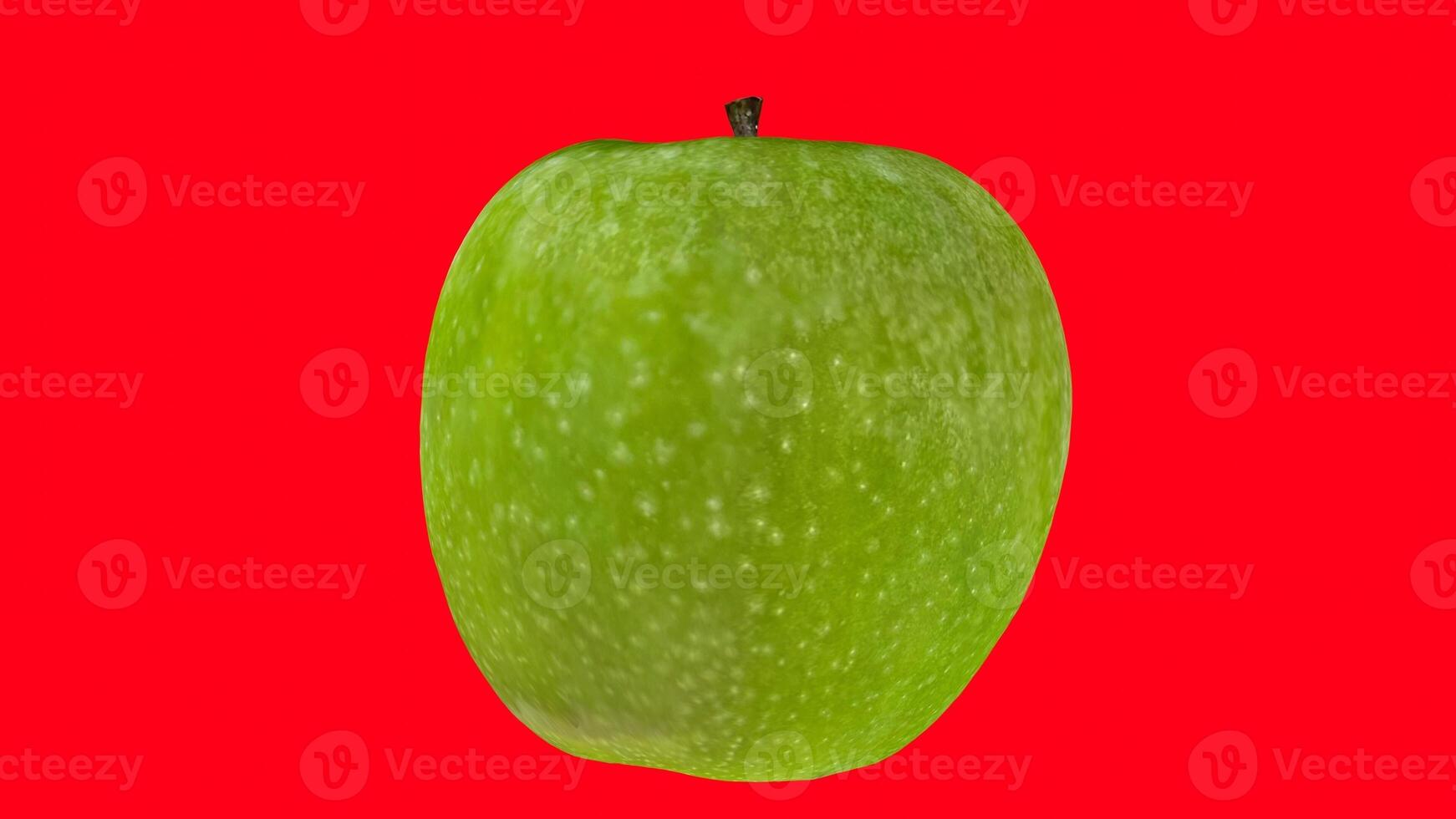 green apple with red background photo