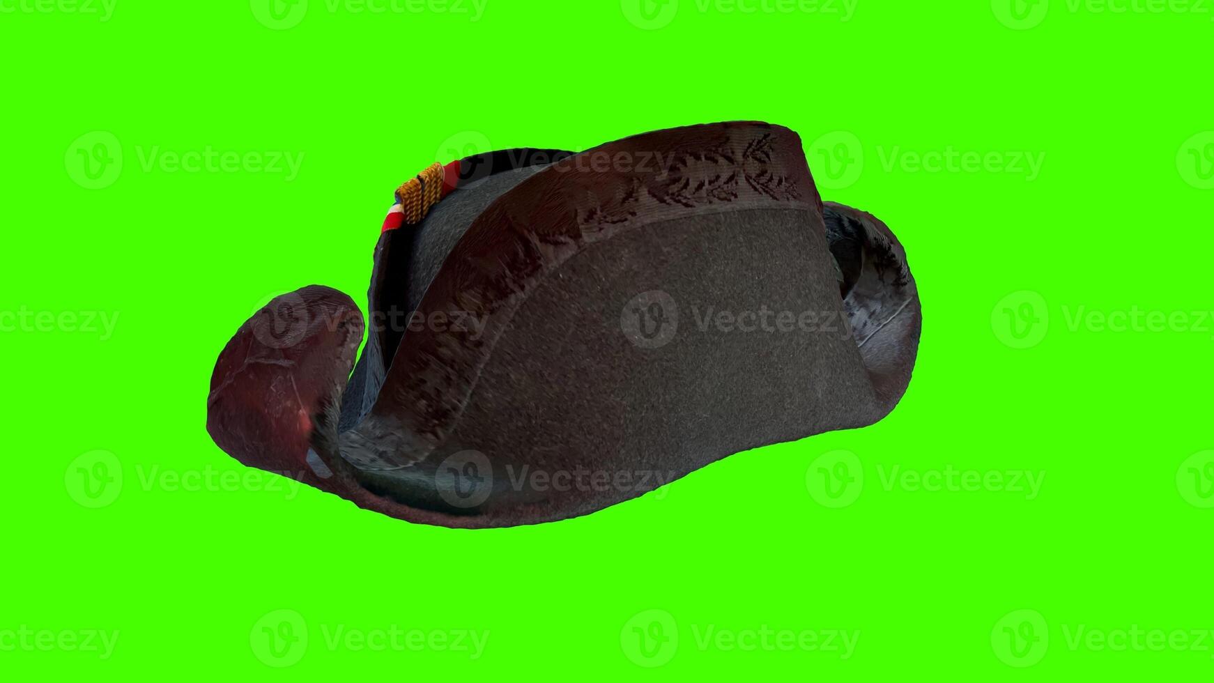 iconic leather hat with green background photo