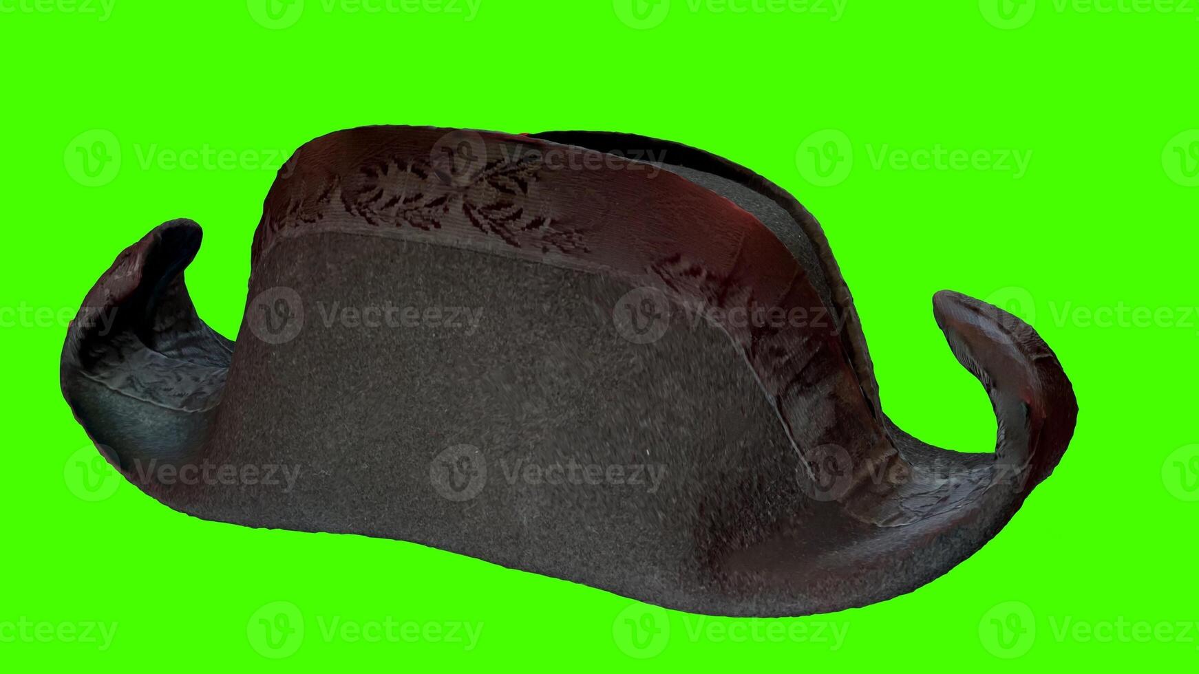 iconic leather hat with green background photo