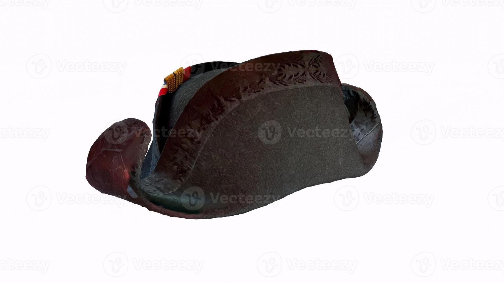 iconic leather hat with white background photo