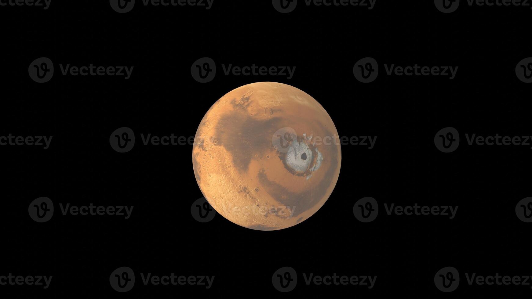 mars planet with black background photo
