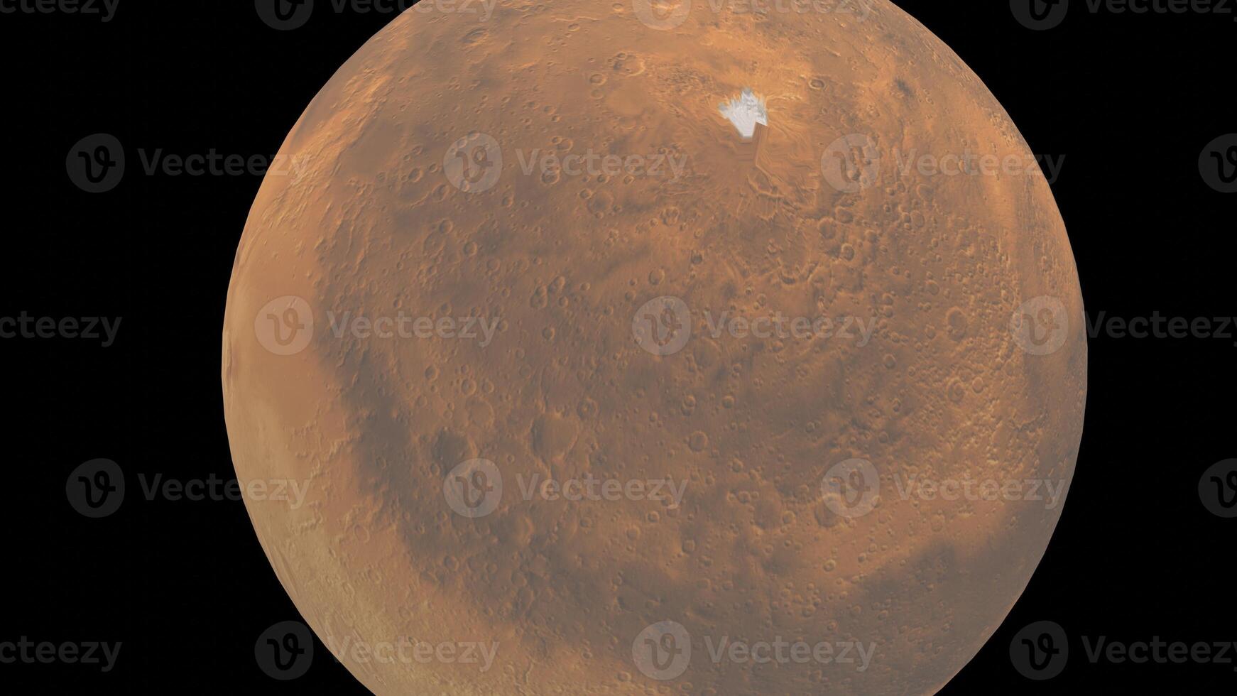 mars planet with black background photo