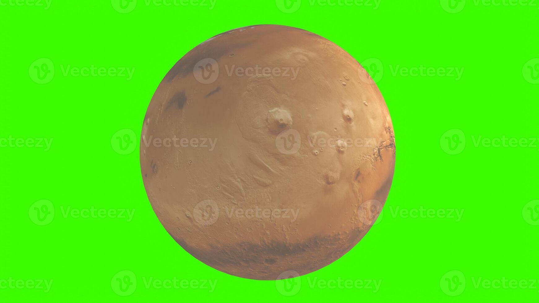 mars planet with green background photo