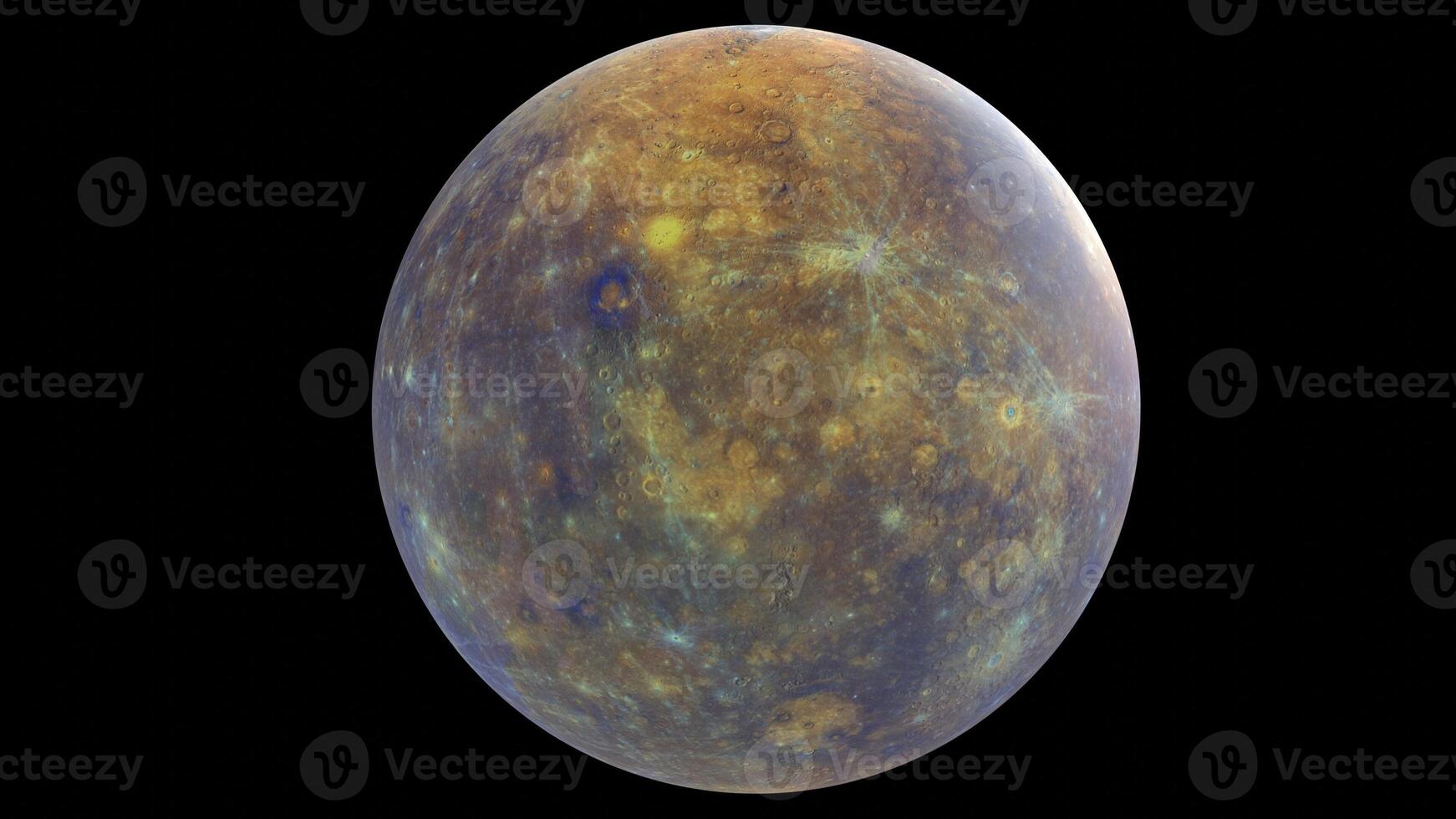 mercury planet with black background photo