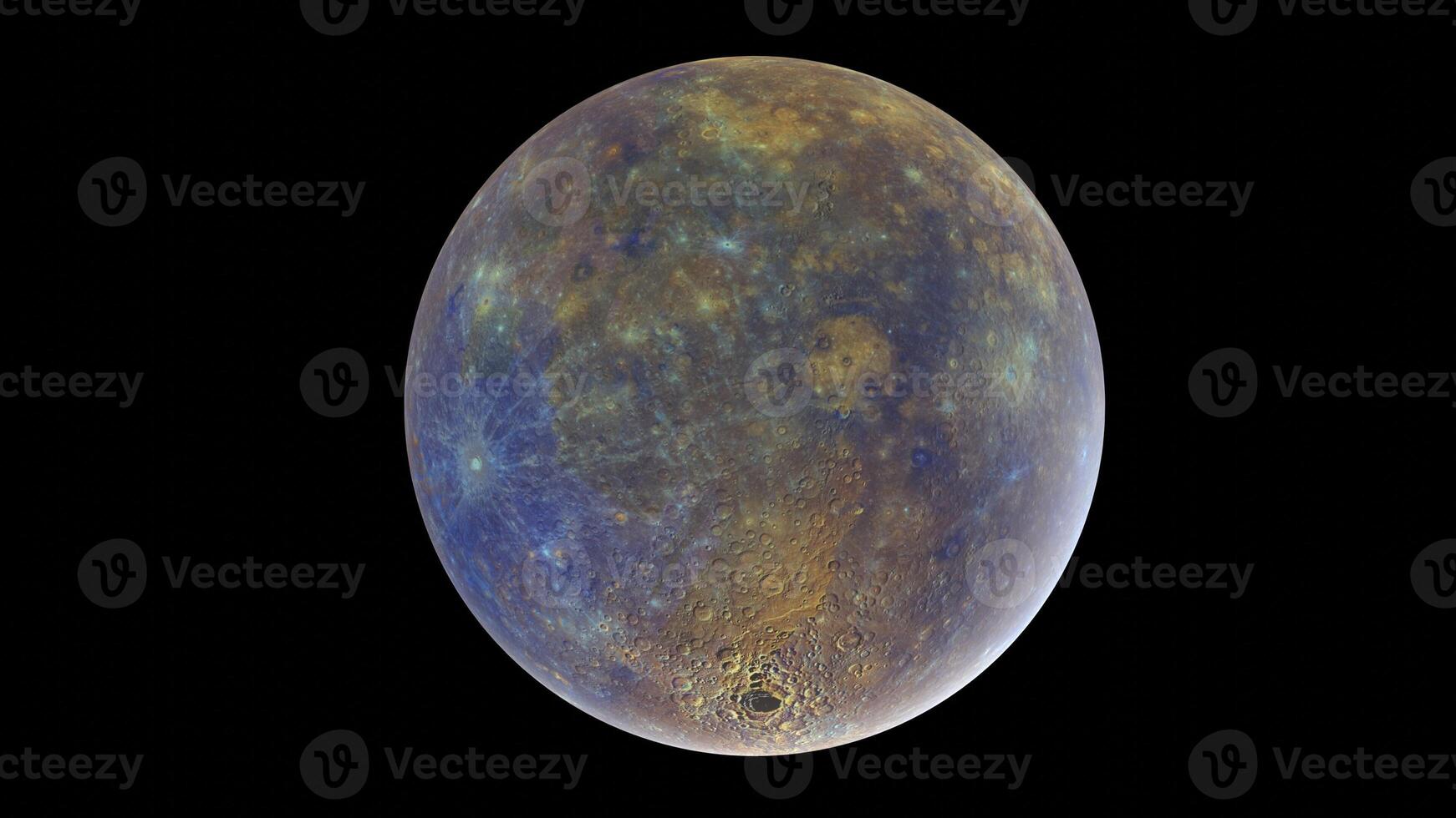 mercury planet with black background photo