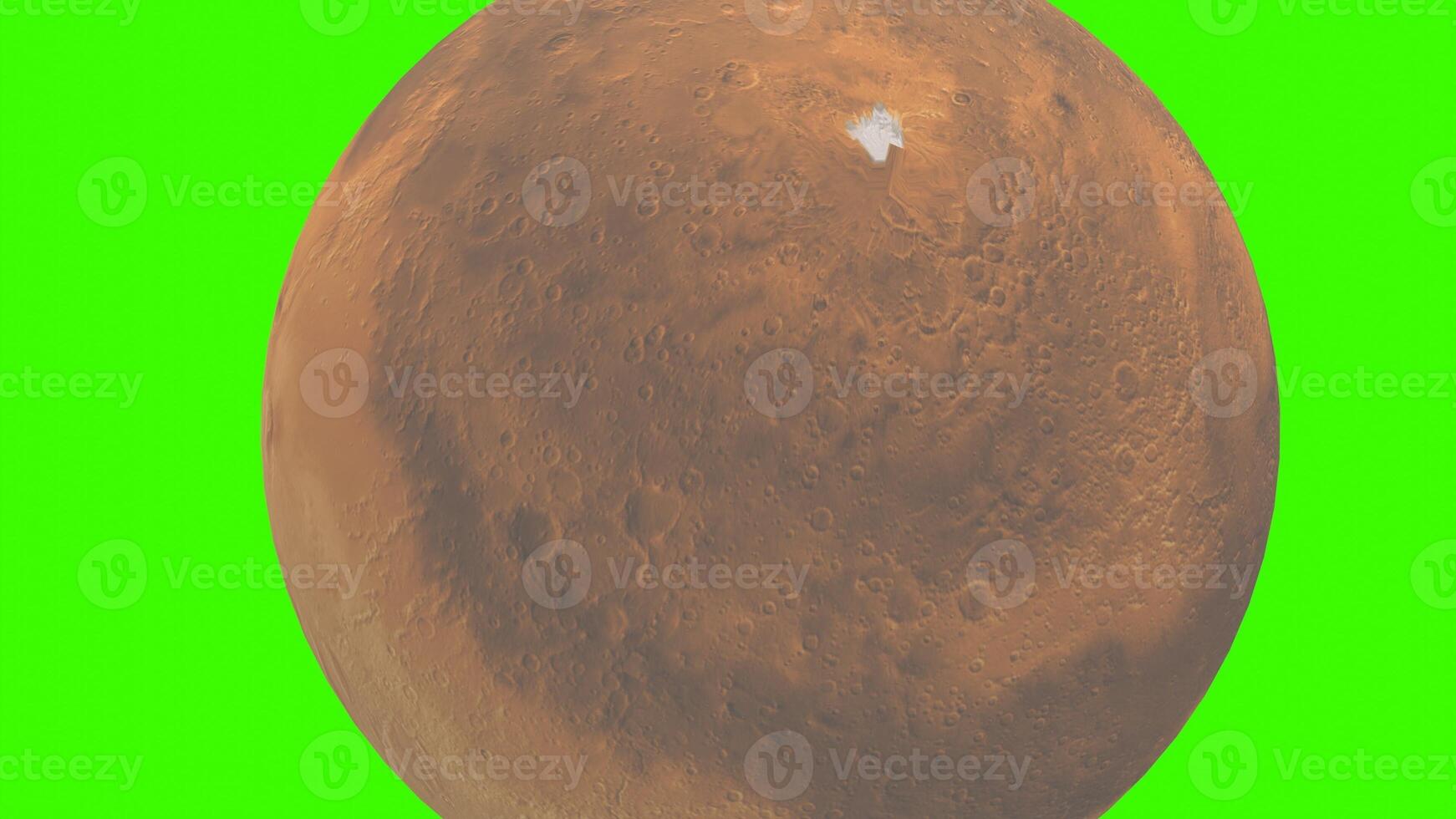 mars planet with green background photo