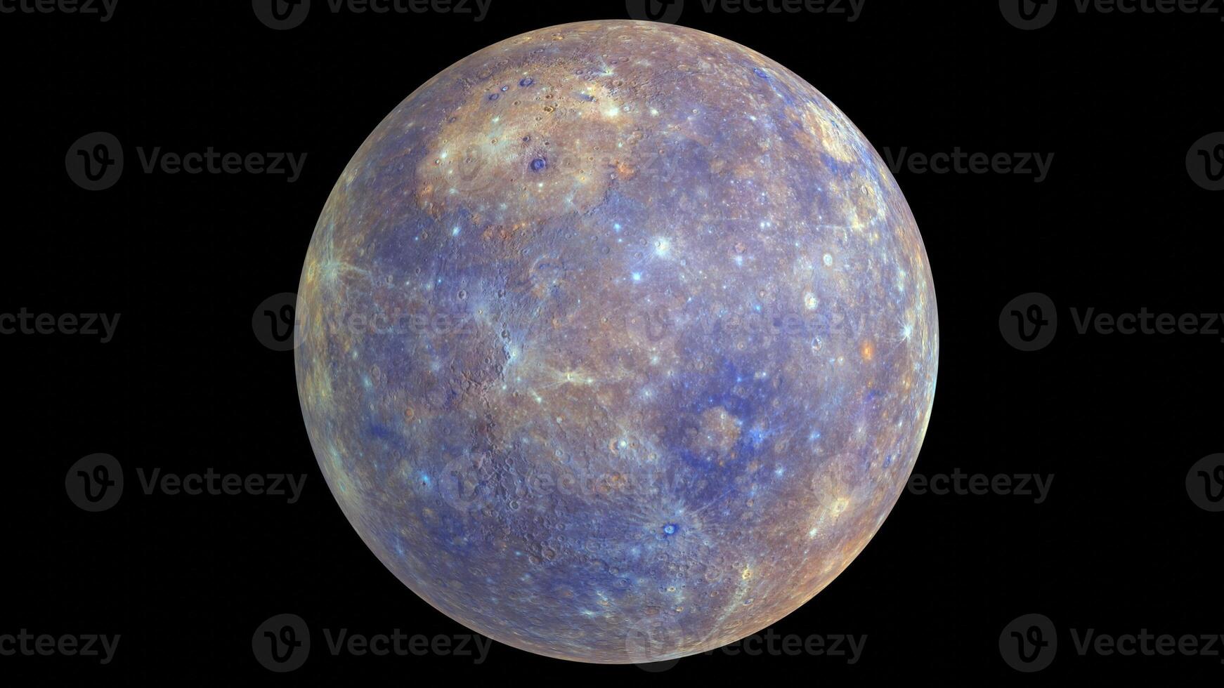 mercury planet with black background photo