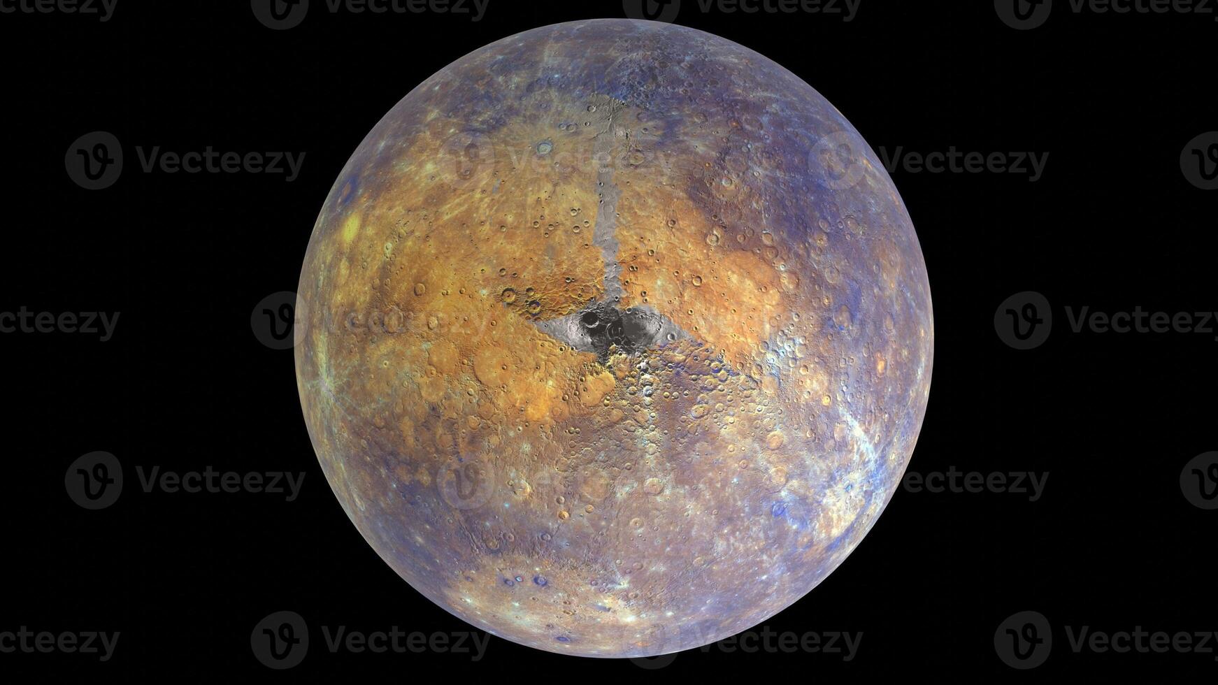 mercury planet with black background photo