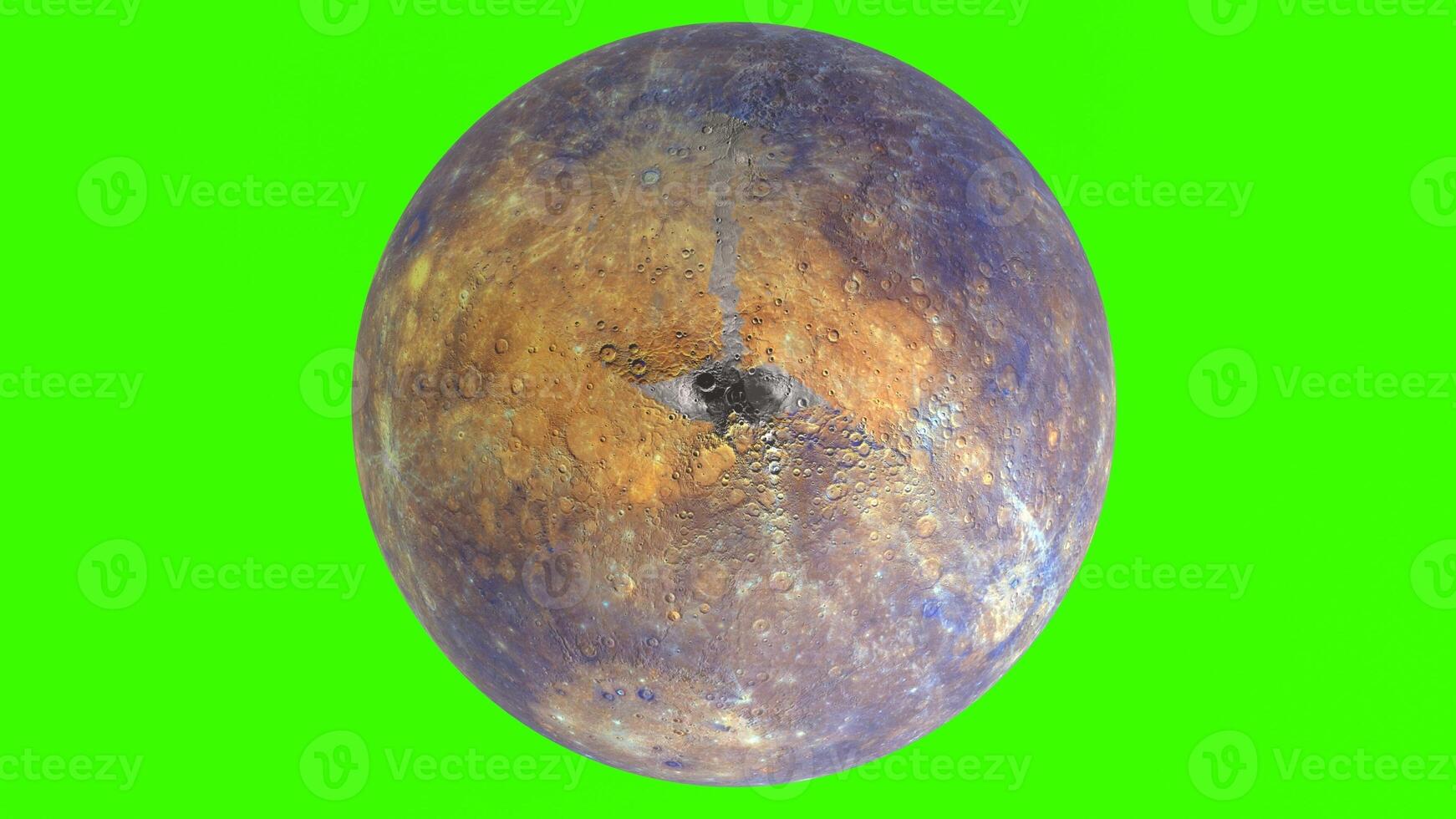mercury planet with green background photo