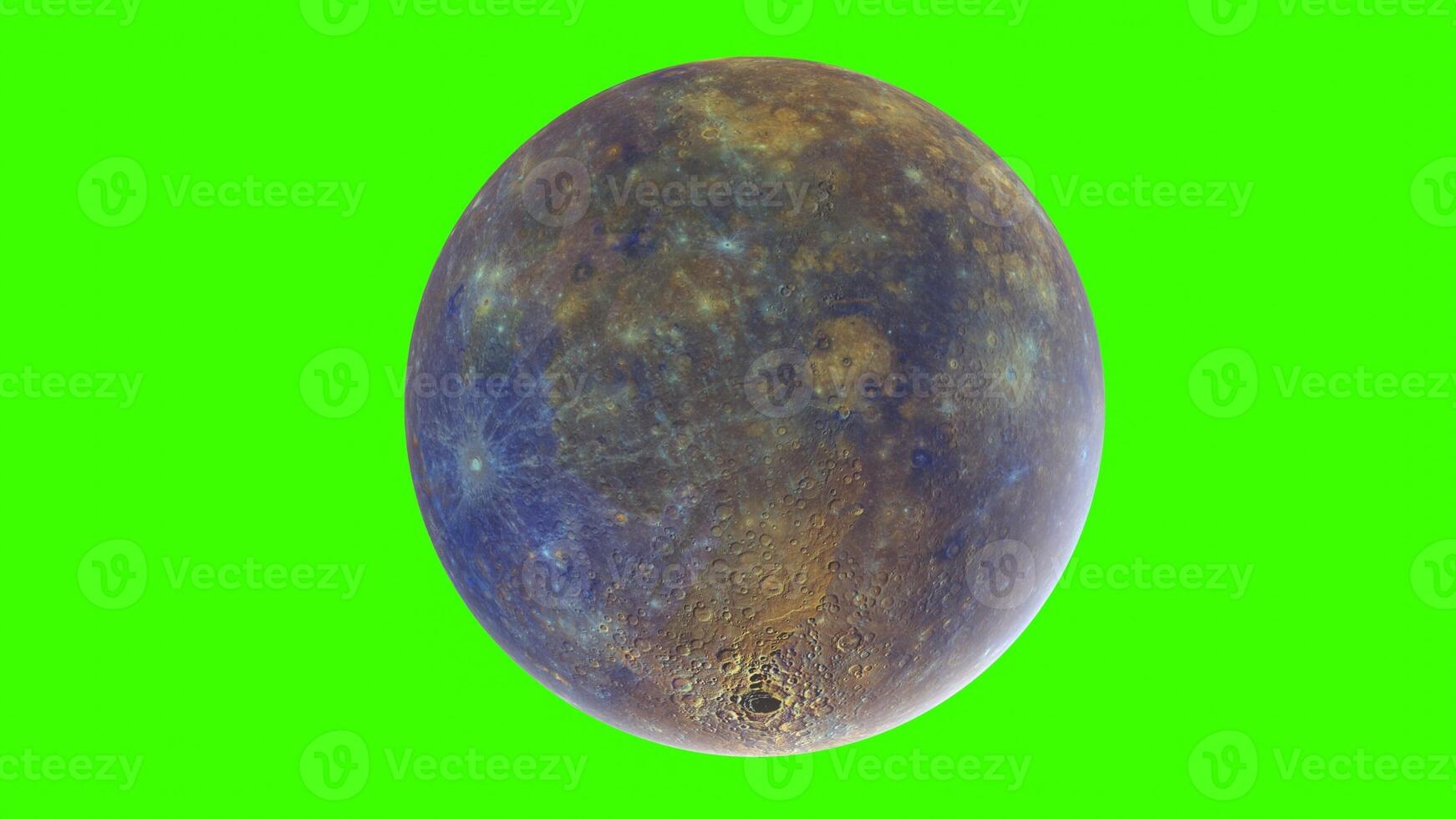 mercury planet with green background photo
