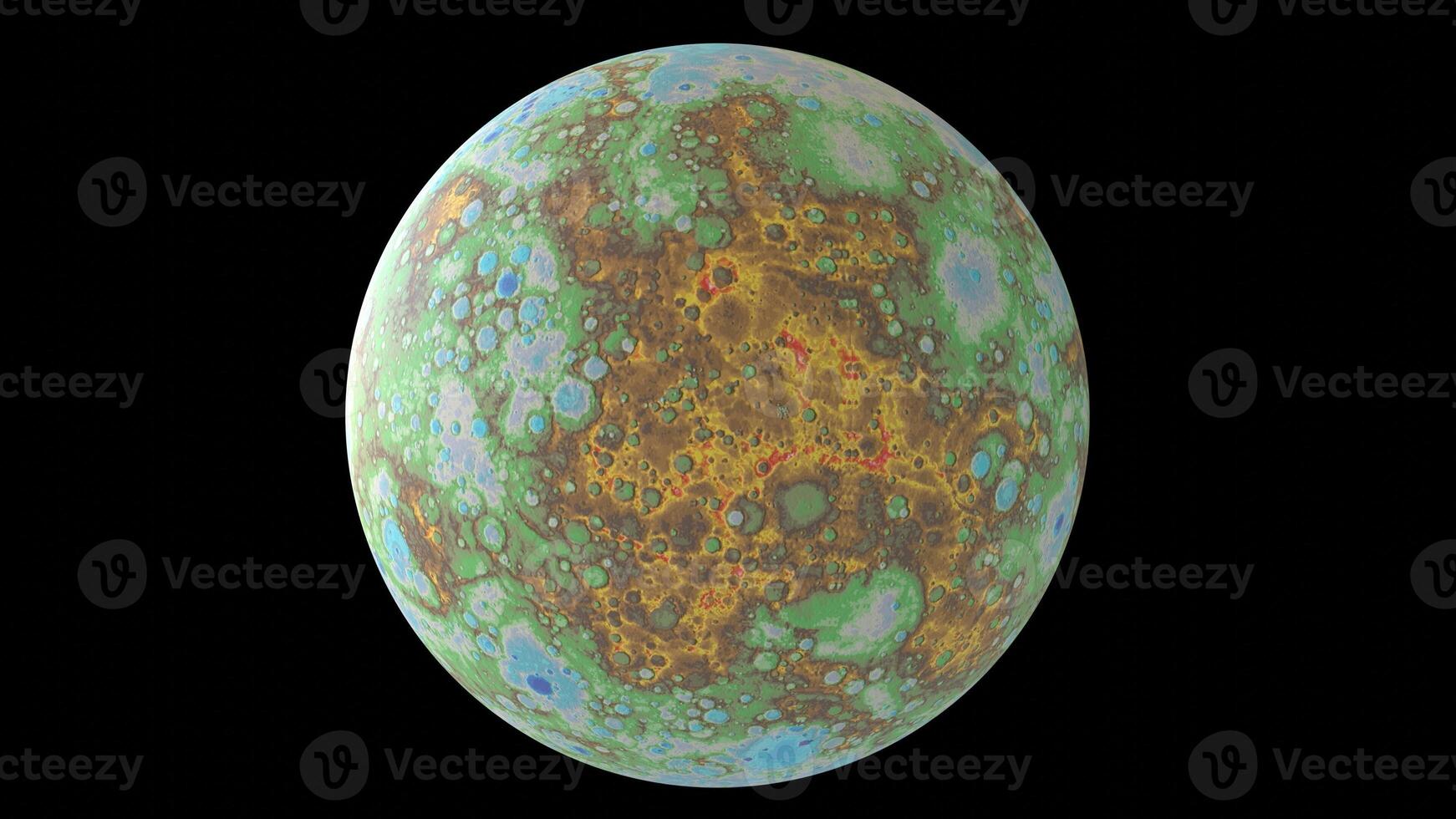 mercury with global digital elevation map photo