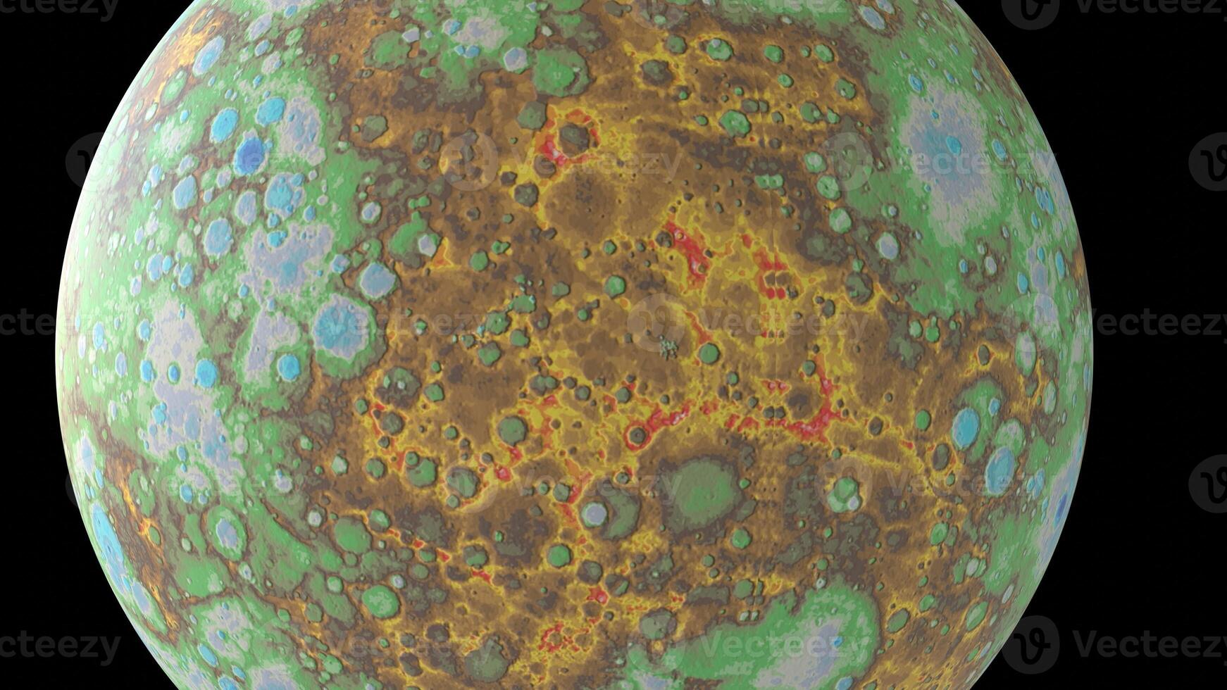 mercury with global digital elevation map photo