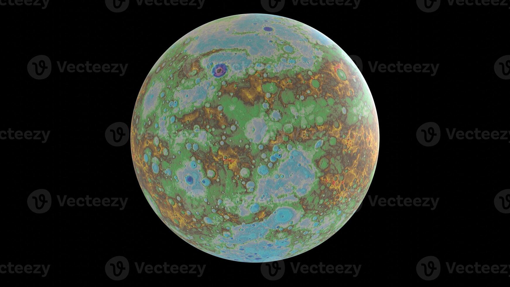 mercury with global digital elevation map photo