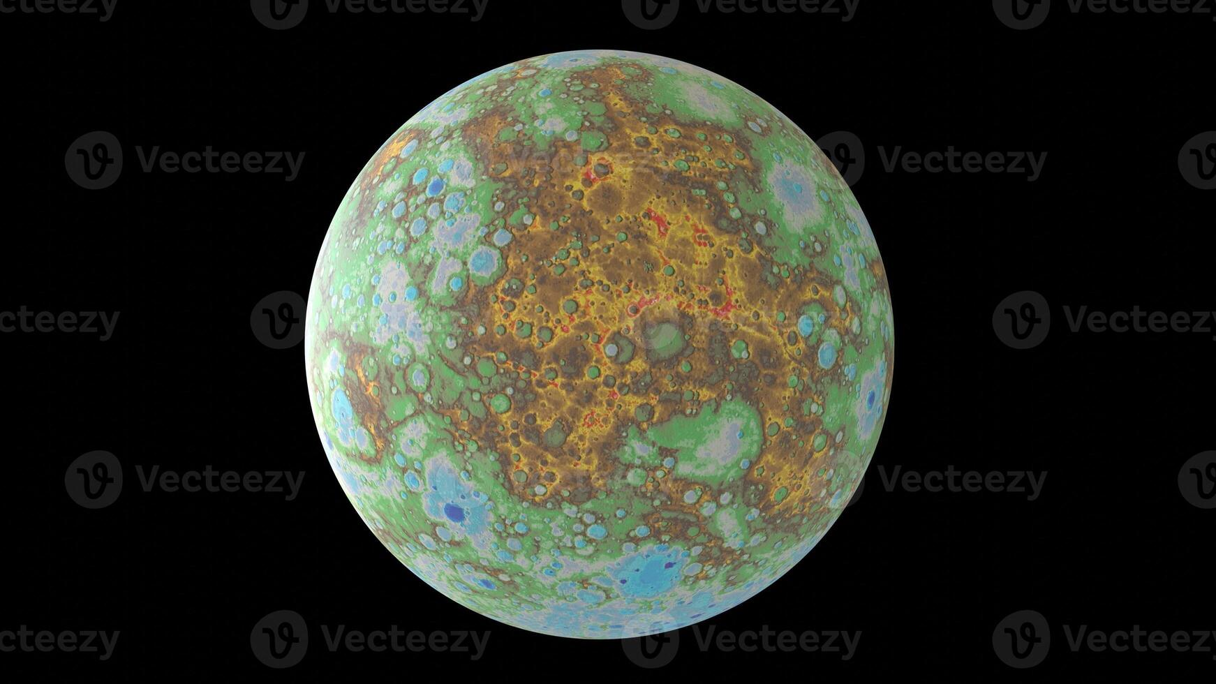 mercury with global digital elevation map photo