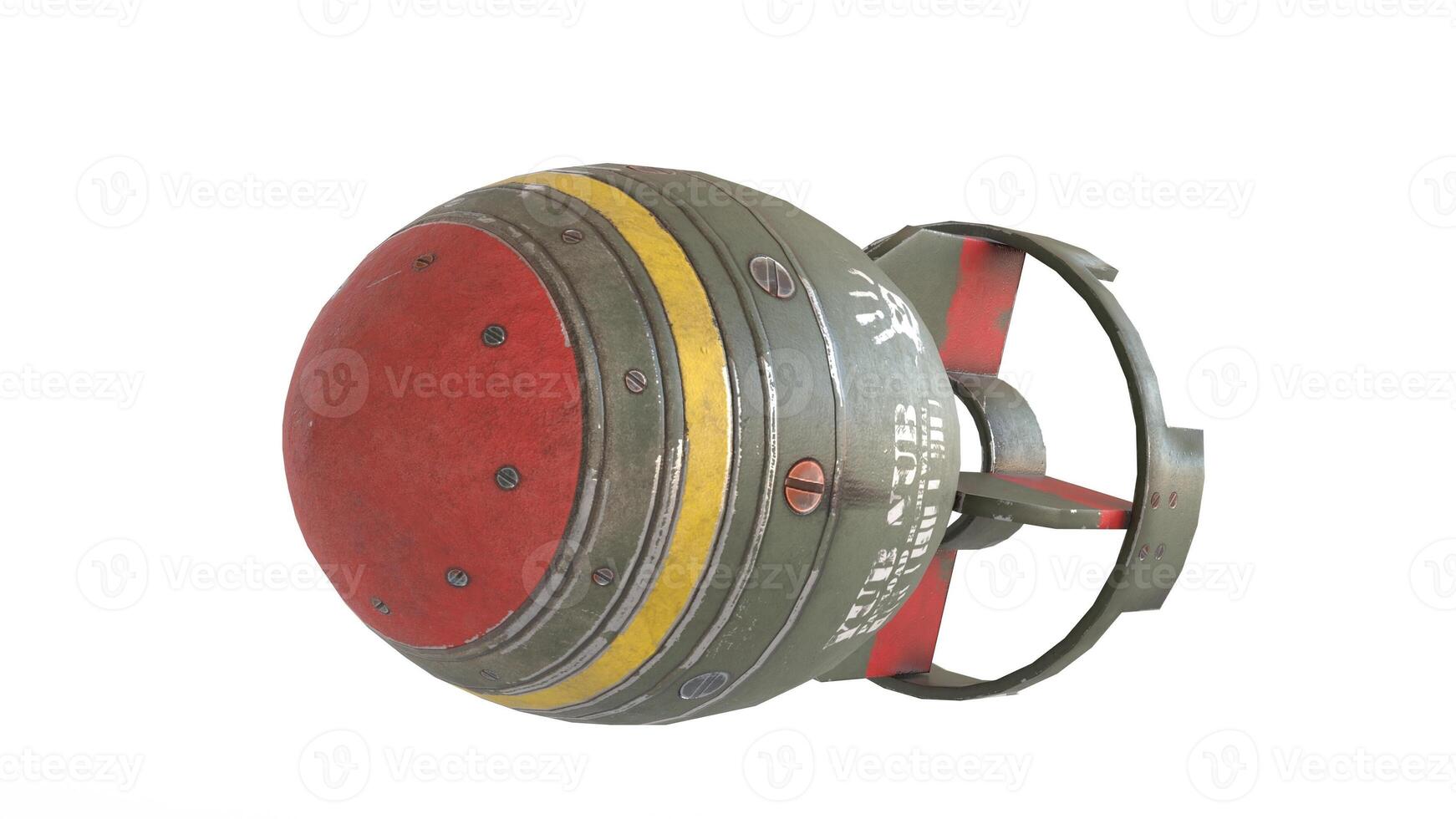 mini nuclear bomb with white background photo