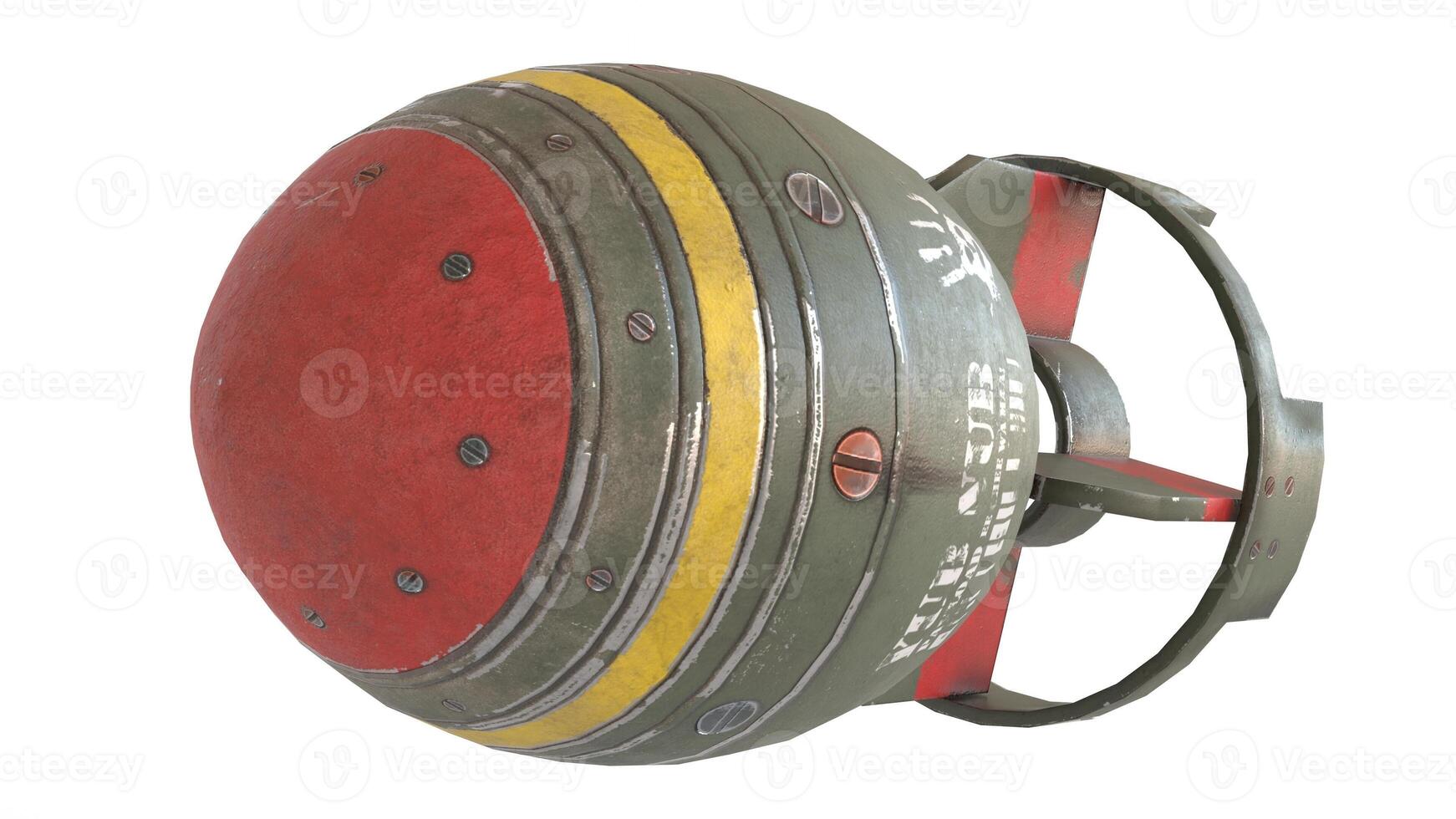 mini nuclear bomb with white background photo