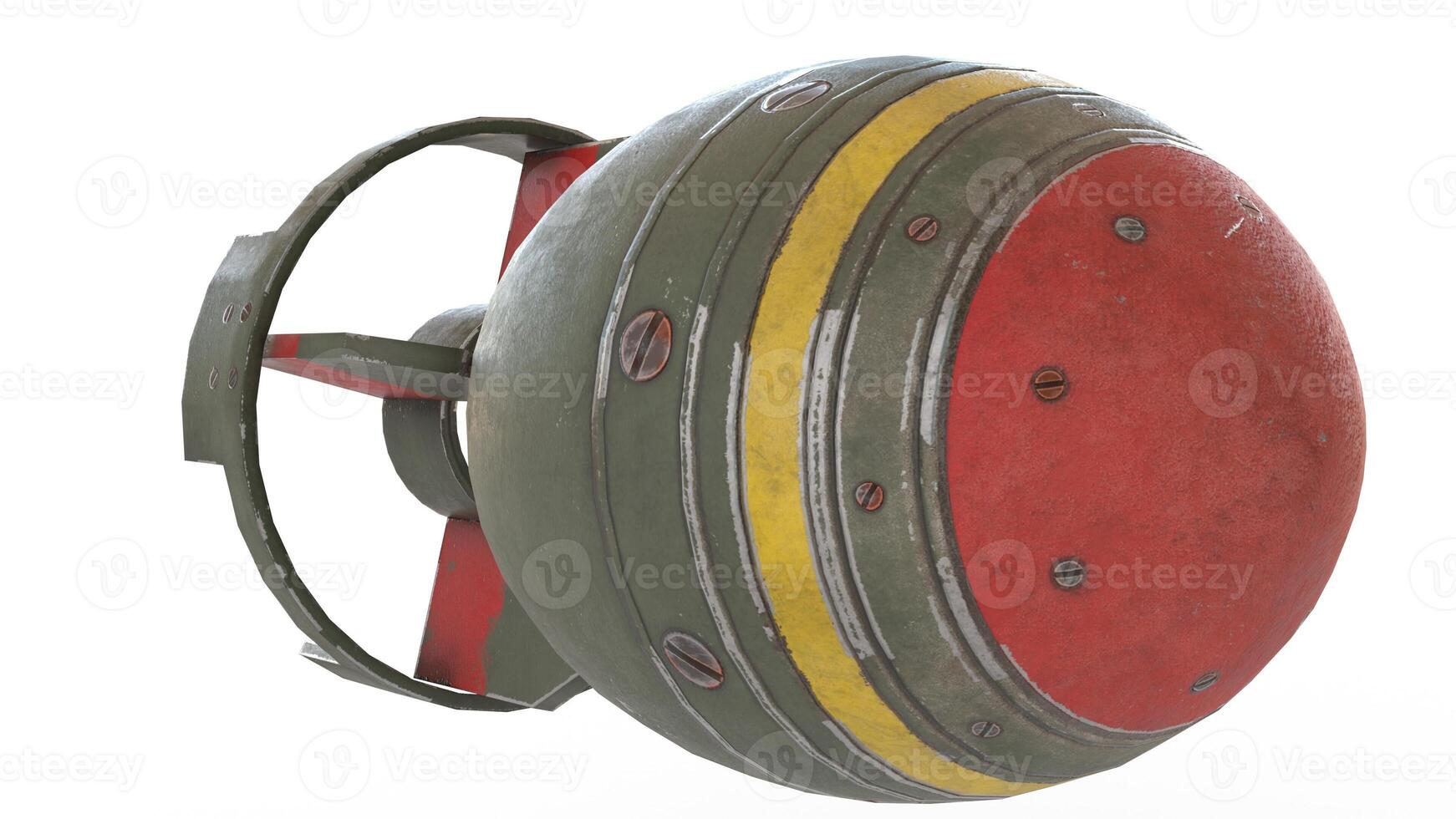 mini nuclear bomb with white background photo