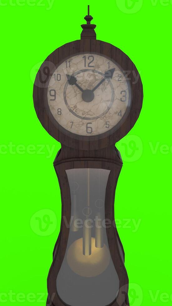 moon grandfather clock with green background photo