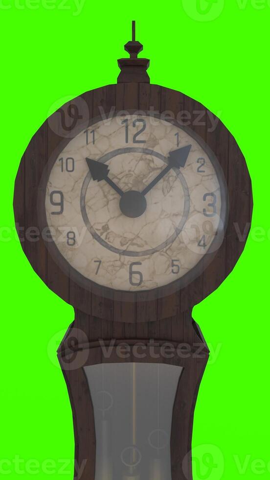 moon grandfather clock with green background photo