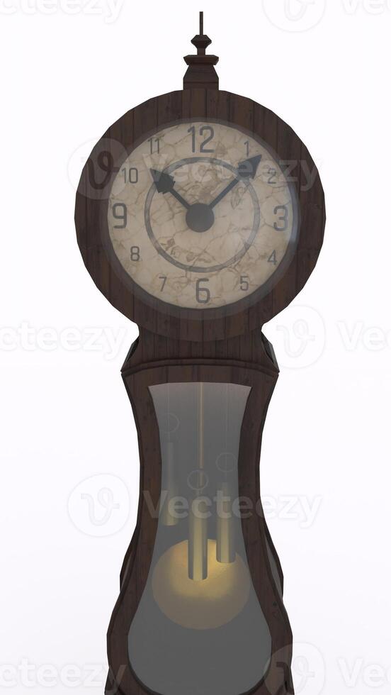 moon grandfather clock with white background photo