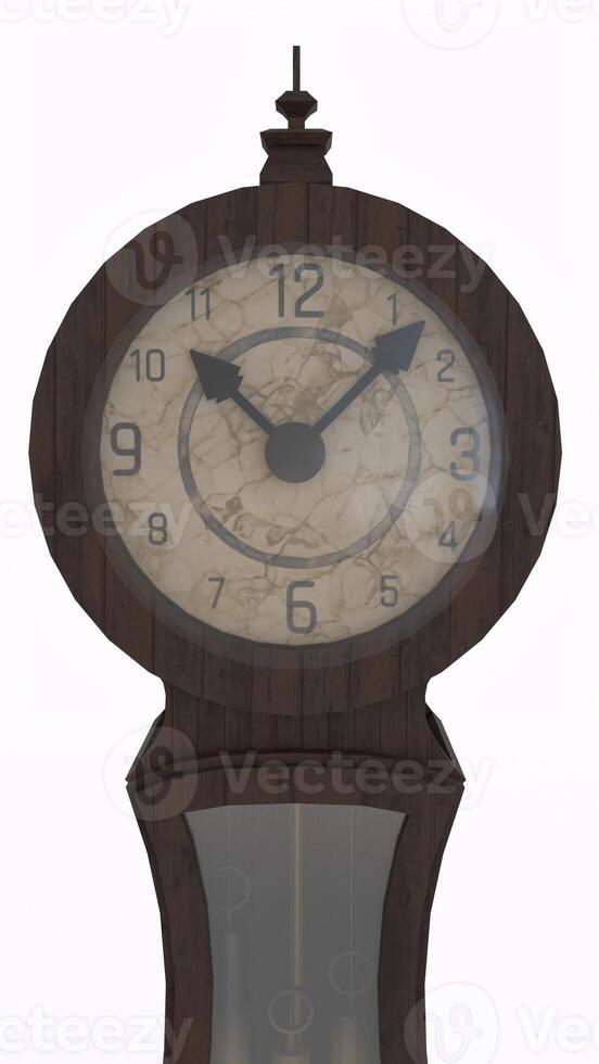 moon grandfather clock with white background photo